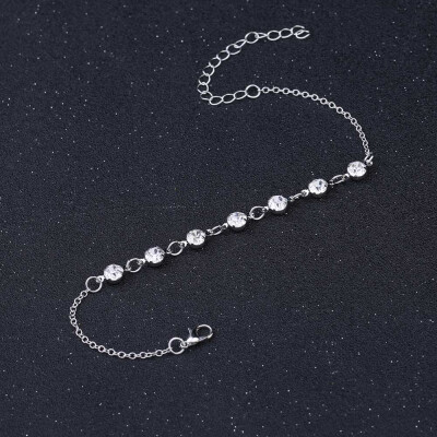 

2019 Fashion Round Crystal Anklet For Women Gold Silver Color Boho Ankle Bracelet On Leg Foot Bracelets Bohemian Jewelry