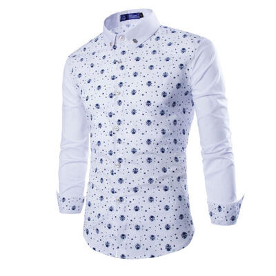 

Autumn And Winter New Mens Shirts European And American Style Casual Fashion Stars Print Long-sleeved Shirt Camisa
