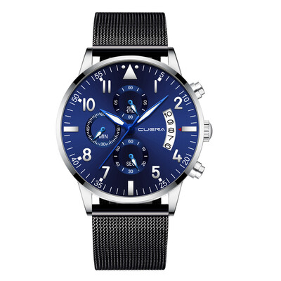 

Gobestart Men Stainless Steel Luxury Military Analog Sport Quartz Mens Wrist Watch