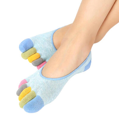 

Fashion Color Blocking Cotton Women Multi-color Low Cut Spring Five Toe Socks