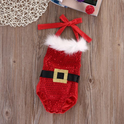 

Christmas Infant Clothing New Baby Girls Sleeveless Outfit Romper Set Outfit Jumpsuit Clothes
