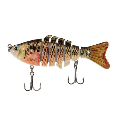 

Lixada 100mm 13g 39" 7 Segments Multi-Jointed Hard Fishing Lure Life-like Swimbait Crank Bait 2 Treble VMC Hooks