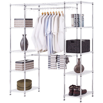 

Expandable Free Standing Closet Clothes Hanger Rack