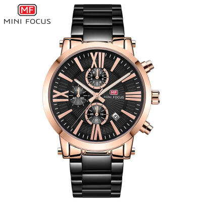 

Men Quartz Wristwatches Luminous Calendar Watch With Stainless Steel Strap MF0219G