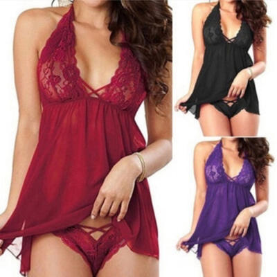 

Sexy Ladies Lingerie Sleepwear Babydoll G-string Underwear Night Dress