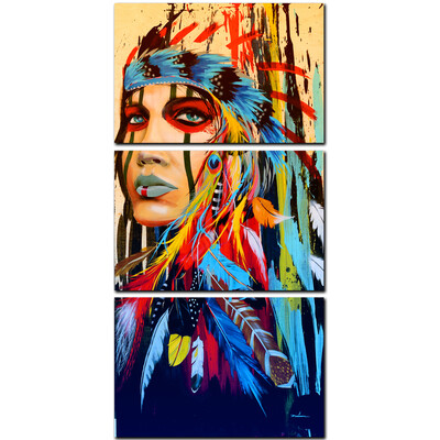 

YISHIYUAN 3 Pcs HD Inkjet Paints Indian Abstract Avatar Decorative Painting