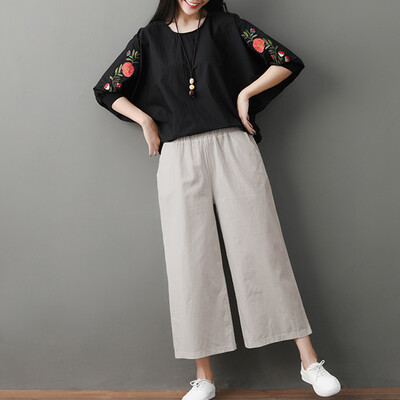 

Tailored Women Casual Solid Trousers Pants Trousers Ladies Loose Pants