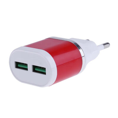 

Mini Portable EU Plug 5V 21A Output Dual USB Port Travel Charger
