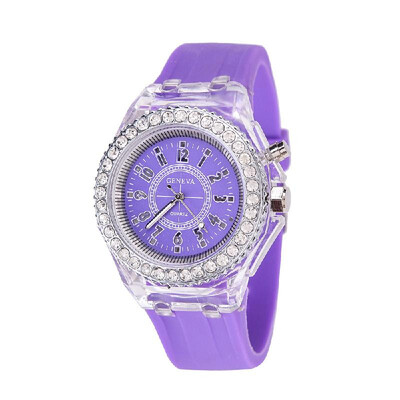 

Women Multi-Functional Silica Gel Nightlight Watch Fashion Lovely Student Wristwatch LED Electronic Quartz Watch
