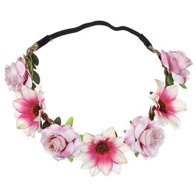 

Women Girl Flower Garland Headband Beauty Hair Accessories Flower Head wear New
