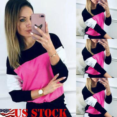 

US Fashion Womens Long Sleeve Loose Blouse Casual Shirt Summer Tops T-Shirt