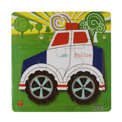 

YIWULAWooden Police Car Jigsaw Toys For Kids Education And Learning Puzzles Toys