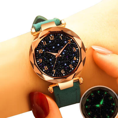 

Fashion Women Bracelet Watch Leather Band Starry Sky Watches Quartz Wristwatch Numeral Star Clock Reloj Mujer