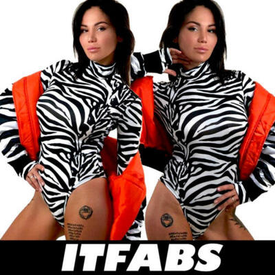 

US Sexy Women Long Sleeve Bandage Bodysuit Leotard Tops Blouse Jumpsuit Rompers