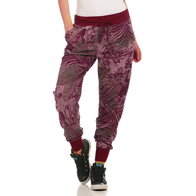 

Womens Jungle Print Trousers Joggers Training Pants Relax Fit Trousers Pants
