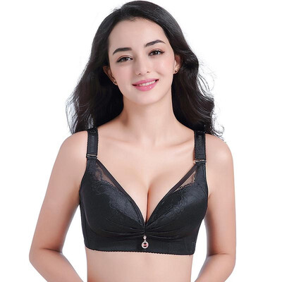 

Sexy Women Plus Size Wireless Lace Bra Push Up Adjustable Lingerie Underwear Bralette Bras