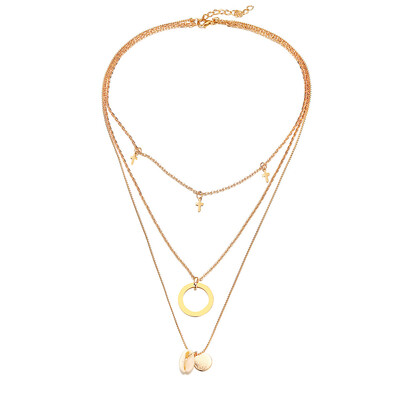 

Bohemian Retro Multi-Layer Choker Necklace Hawaii Beach Puka Shells Gold Clavicle Chain Necklaces Women Jewelry Accessories Gifts