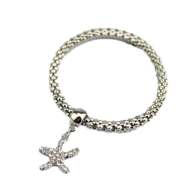 

Fashion Jewelry Bracelets &amp Bangles Crystal Star Pendant Bracelet Elastic Corn Chain