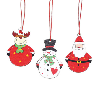 

New Creative Big Belly Old Man Snowman Elk Decoration Christmas Wooden Pendant Christmas Tree Decoration