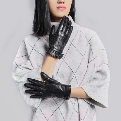 

Scarecrow MEXICAN gloves ladies winter plus velvet thickening touch screen warm riding driving repair hand points gloves black black