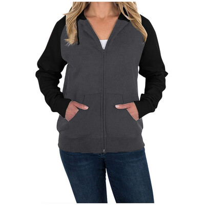 

Toponeto Fashion Women Tops Zipper Long Sleeve Hooded Pockets Jacket Outwear Coat