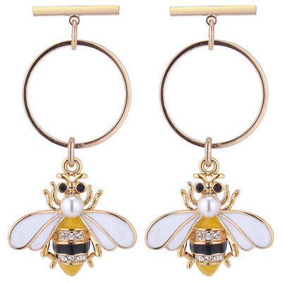 

Fashion Animal New Style Earrings Casting Colored Enamel Small Bee Mini Earrings Women Gifts