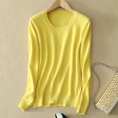 

Women Casual O-neck Knitted Sweater Long Sleeve Loose Jumper Tops Knitwear