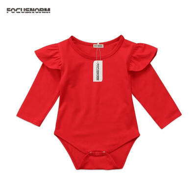 

Red Newborn Infant Baby Girls Long Sleeve Romper Bodysuit Jumpsuit Outfit Clothes 2018