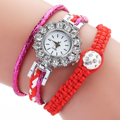

Trend weaving exquisite rhinestone watch duoya brand watch