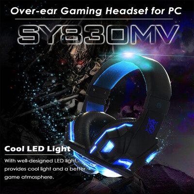

Over-ear Gaming Headset for PC Laptop with Microphone with USB 35mm Plug LED Light Volume Control Gaming Headphones