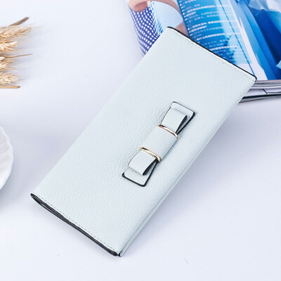 

Tailored Women Solid Bow Hasp Coin Purse Long Wallet Card Holders Handbag GN