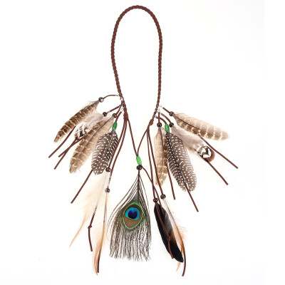 

Bohemia Ethnic Style Hippy Indian Feather Headband Feather Hairband