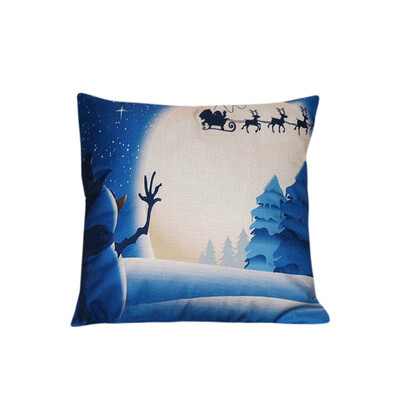 

Tailored Merry Christmas Print Pillowcase Linen Cotton Sofa Cushion Cover Home Decor Gift