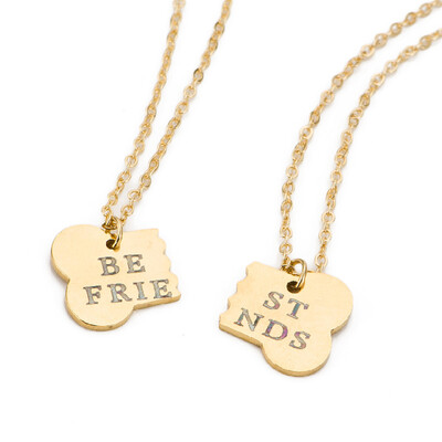 

2pcsset Gold Silver Color Dog Bone Best Friends Charm Necklace New Style Friendship Jewelry