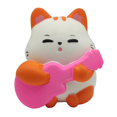 

Siaonvr Squeeze Guitar Cat Slow Rising Decompression Toys Easter Gift Phone Strap