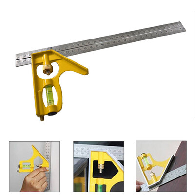 

〖Follure〗Stainless Steel Combination Square Universal Adjustable Multifunctional 12-Inch