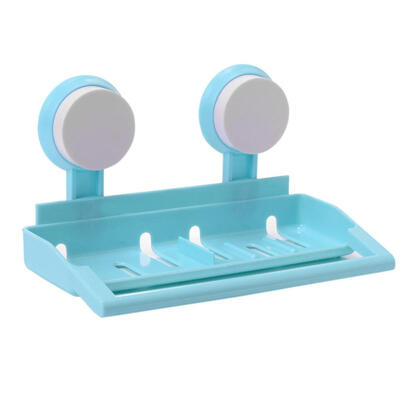 

Double Suction Cups Soap Box Towel Holder Bathroom Toilet Storage Rack
