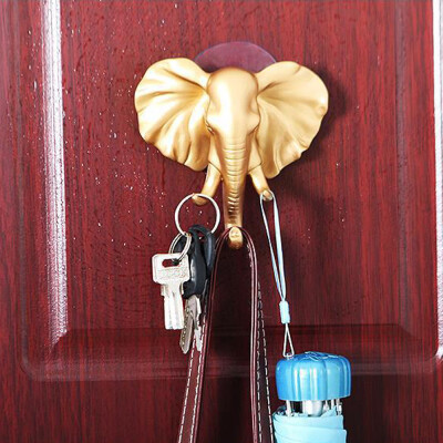 

Siaonvr Lovely Elephant Head Self Adhesive Wall Door Hook Hanger Bag Keys Sticky Holder