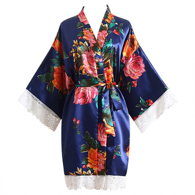 

Toponeto Women Sexy Lace Peony FlowerBlossom Kimono Dressing Gown Bath Robe Lingerie