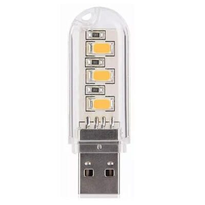

3 LED Mini Portable USB LED Night Light Powered Camping Lamp