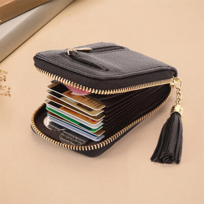 

Tailored Women Men Fashion Accordion Style Matte Leather Fabric Card Wallet Package