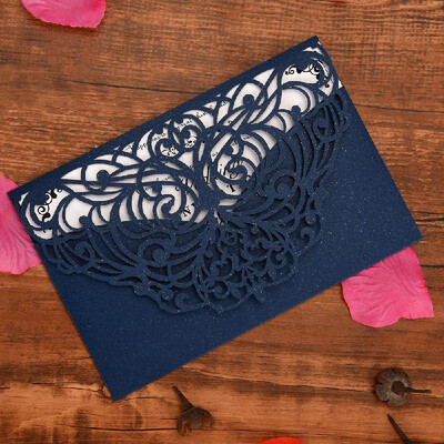 

10Pcs Pearl Paper Floral Invitation Cards Invitation Holders for Wedding Birthday Party Anniversary
