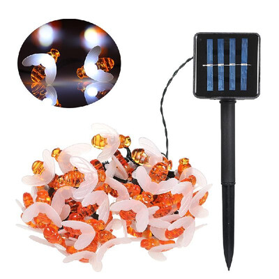 

Solar Powered Garden String Light 7m2297ft 50 Beads Honey Bee Fairy String Lights IP65 Water-resistant Outdoor Hanging Lighting