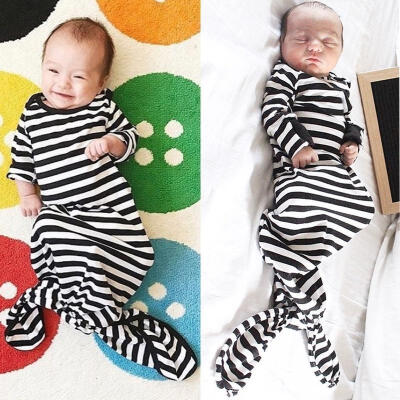 

Newborn Baby Striped Blanket Swaddle Muslin Wrap Swaddling Sleeping BagHeadband