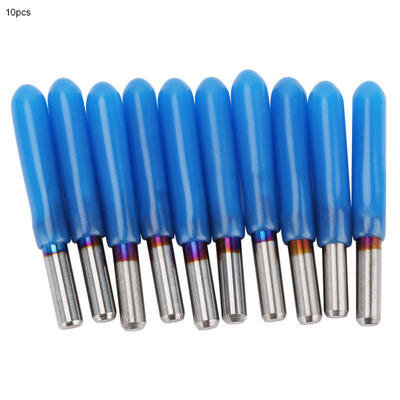 

Greensen 10pcs Tungsten Steel CNC Router Cutter Bit Blue Plating 317540° Wood Engraving Knife Bit Set