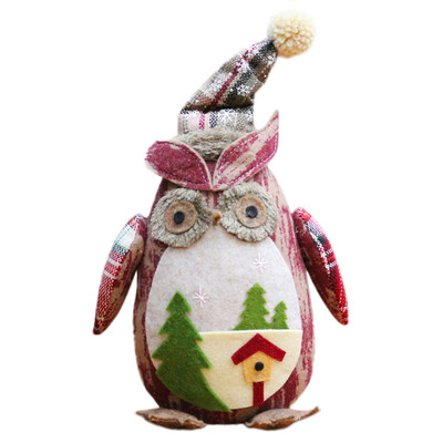 

〖Follure〗Christmas Ornaments Christmas Ornaments Linen Owl Plush Doll Gift Aberdeen