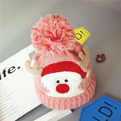 

Baby Toddler Kids Boy Girl Xmas Cute Winter Warm Knitted Crochet Beanie Hat Cap
