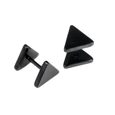 

1 Pc Fashion Black Color Western Triangle Stud Earrings For men Women