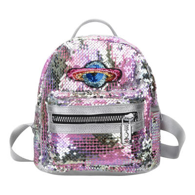 

Planet Sequins Backpacks Women Girl Travel Bags Bling Shiny School Rucksack