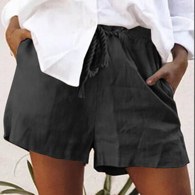 

Tailored Fashion Women Casual Solid Cotton Shorts Pants Lace Up